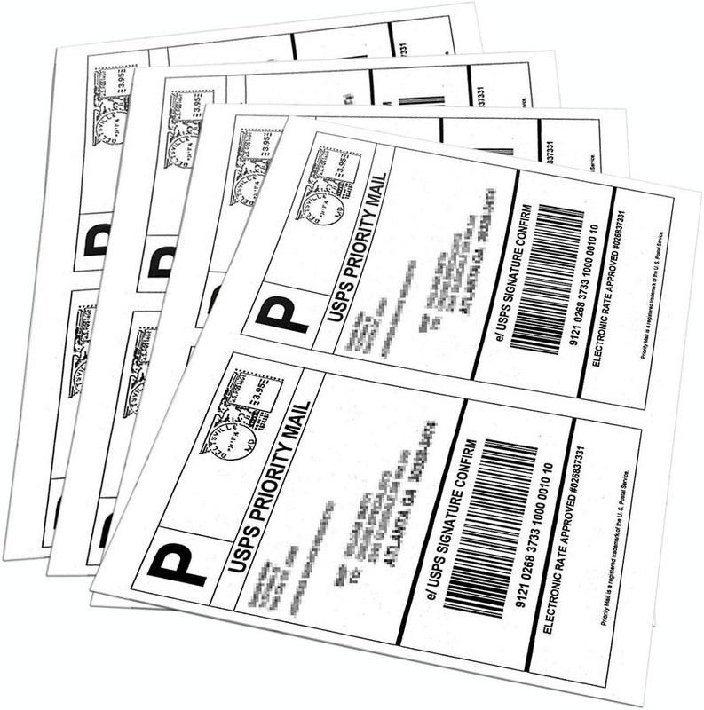 50-2000 Premium 8.5"x5.5" Half Sheet Shipping Labels Self Adhesive 2 Per Sheet gallery