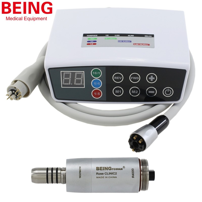 BEING Dental Electric Motor LED Handpiece 1:5 Contra Angle High Speed Brushless gallery