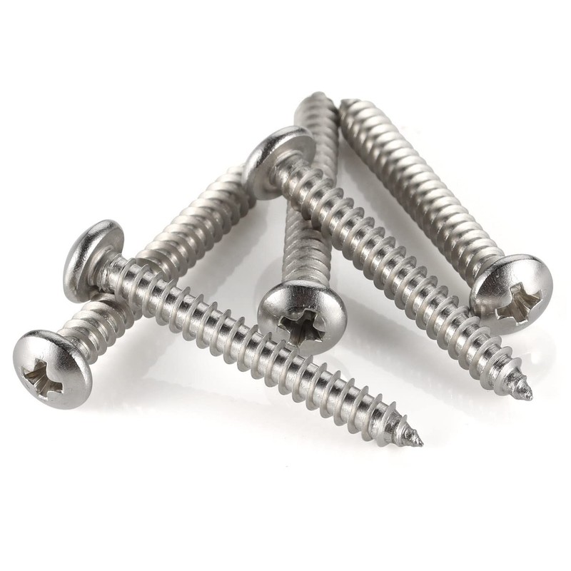100 Pack of Phillips Pan Head 12 x 1-1/4 Type A Zinc Plated Sheet Metal Screws