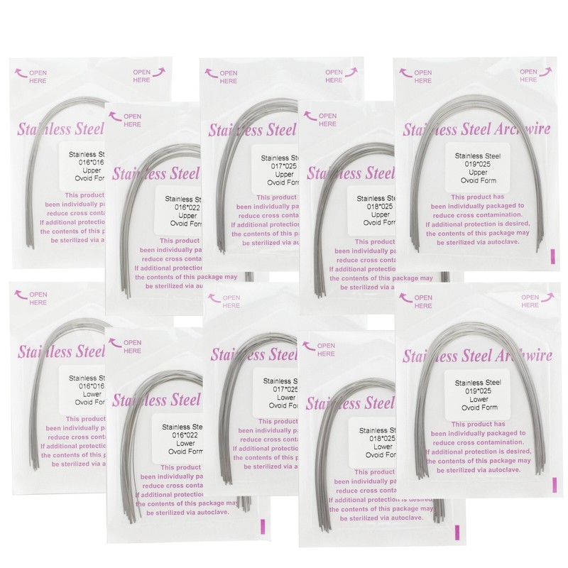 100Pcs Dental Orthodontic Arch Wire NiTi Stainless Steel Ovoid Round Rectangular gallery