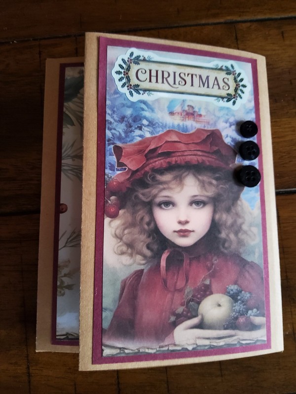 Junk Journal Handmade Booklet Folio Vintage «CHRISTMAS» w/ Pockets & Ephemera