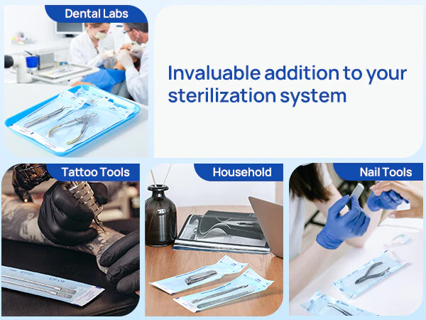JMU Dental Medical Self Seal Pouch Bag Sterilization Pouches 5.25*11" 2000 Count gallery