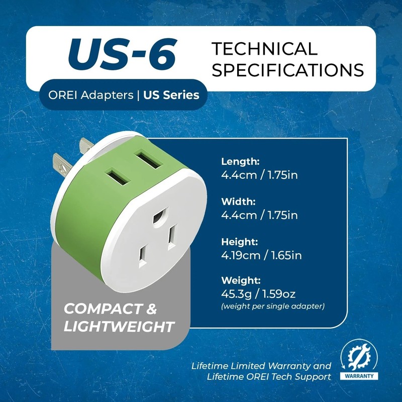 Japan Philippines Power Plug Adapter with 2 USA Inputs - Travel 3 Pack - Type gallery