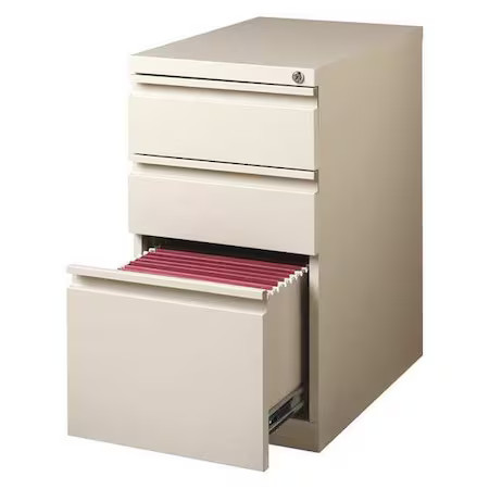 Hirsh 18574 15″ W 3 Drawer Desk Pedestal, Putty, Letter