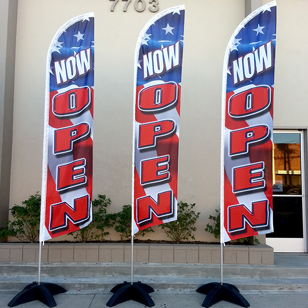 15' Regular Print Custom Swooper Advertising Flag Feather Banner + Pole & Spike gallery