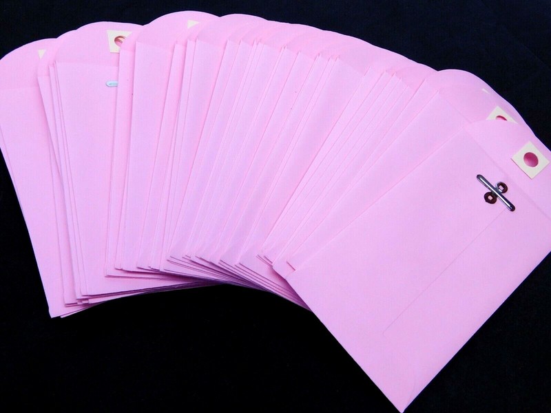 #5-1/2 Business Coin Metal Clasp Envelopes (3-1/8" x 5-1/2") - 32lb. Pink (GI) gallery