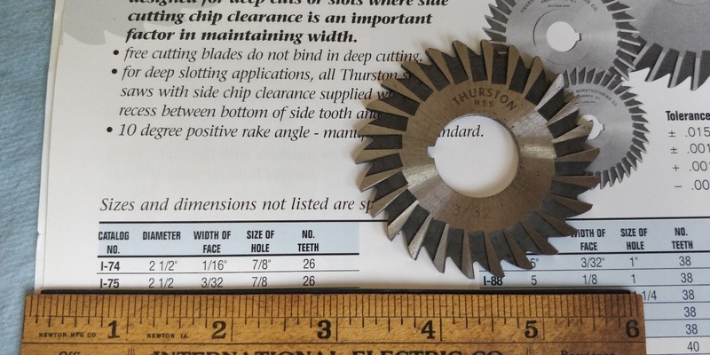 Thurston I-75 2.5″ x 3/32″ x 7/8″ METAL Slitting Saw Blade with side clearance