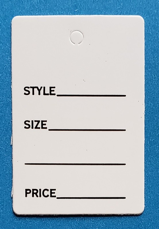White One Part Price Tag Coupon Clothing Price Tagging Gun Garment Hang Label