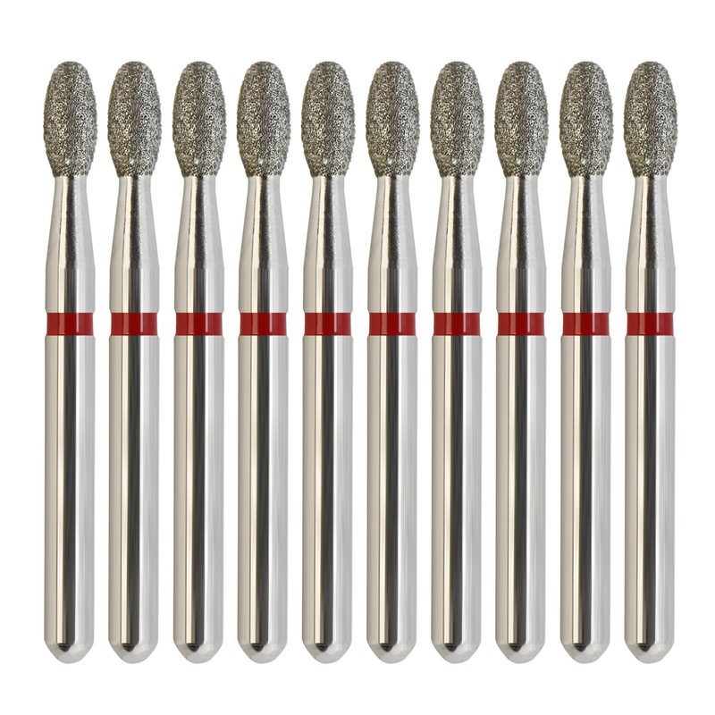 Multi-Use Red Football Diamonds Dental Friction Grip Burs FG 379/018F Fine Grit