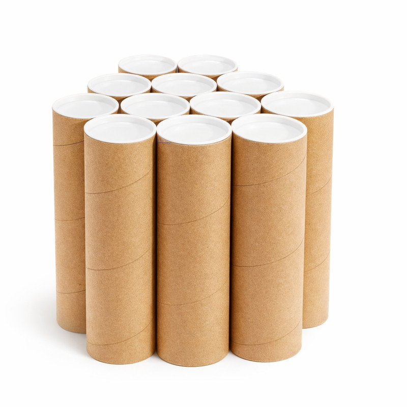 2"x24" Round Cardboard Mailing Shipping Tubes w/ White End Caps 3-Ply gallery