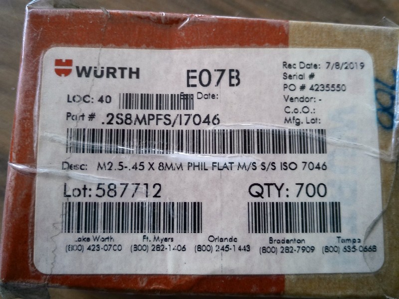 @700 Phillips Flat Stainless Steel M2.5-0.45x8mm ISO 7046 Free US Shipping gallery