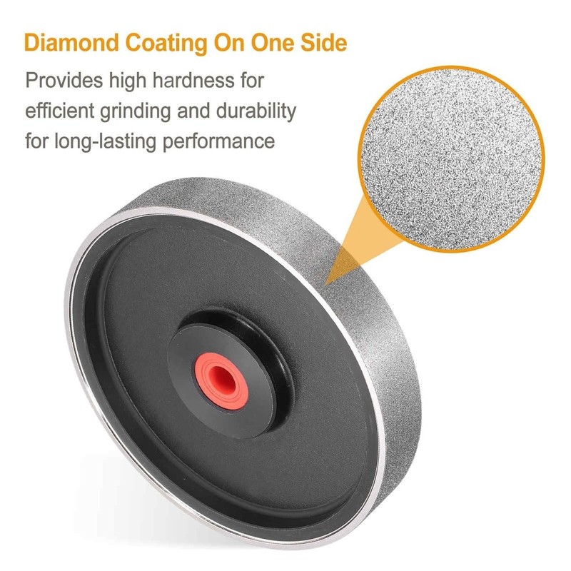 Diamond Lapidary Wheel 6 Inch x 1 Inch Arbor Hole 180 Grit W/ Reducers For Stone gallery