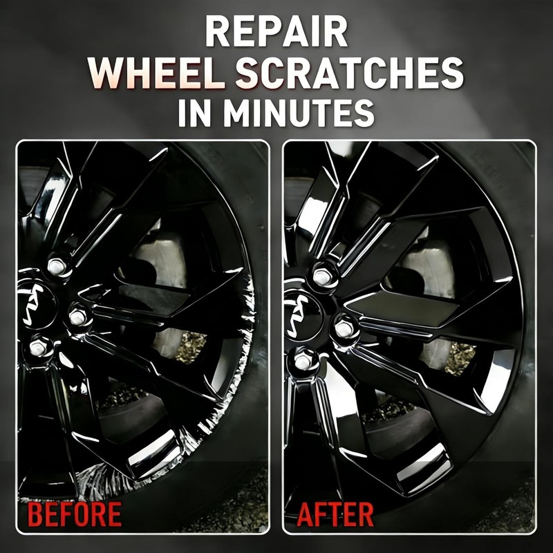 Wheel Scratch Repair Kit, Gloss Black Rim Touch Up Paint, Repair Curb Rash, Scra gallery