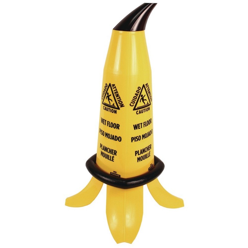 Impact B1001 11 x 11.15 x 23.25 Banana Wet Floor Cones - Yellow/Brown/Black New gallery