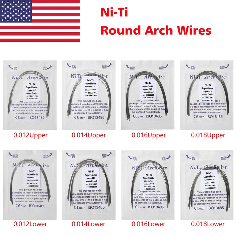 100PCS Dental Orthodontic NITI Arch Wire Round Super Elastic NITI Ovoid Form USA gallery