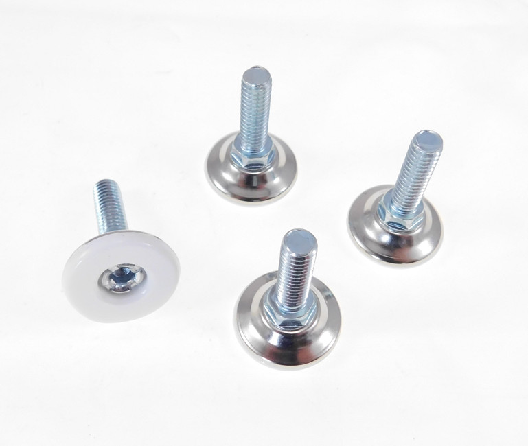 4 Pack Monaco 5/16-18 Non-Swivel W/Hex White Nylon Base Leveler MONO-31