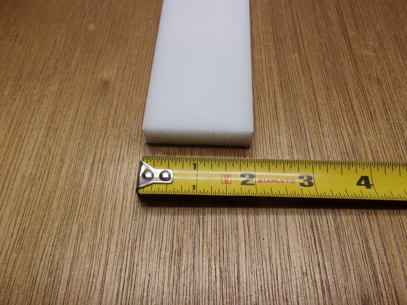 UHMW PE 1/2" X 2" X 8" White Opaque Rectangular Flat Bar Stock USASealing gallery