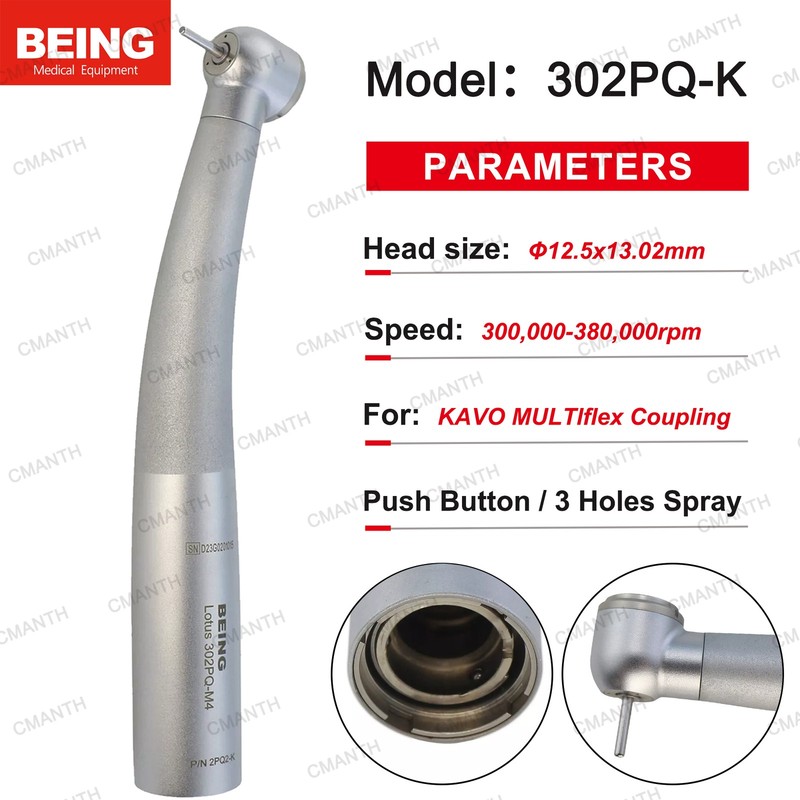 US BEING Dental Handpiece High Speed Turbine For KaVo MULTIflex Coupler 4 Hole
