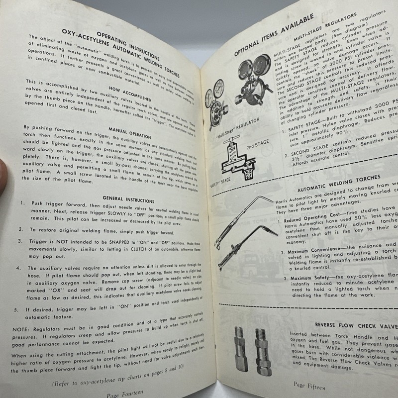 1967 HARRIS GAS WELDING AND FLAME CUTTING INSTRUCTION MANUAL Book B gallery