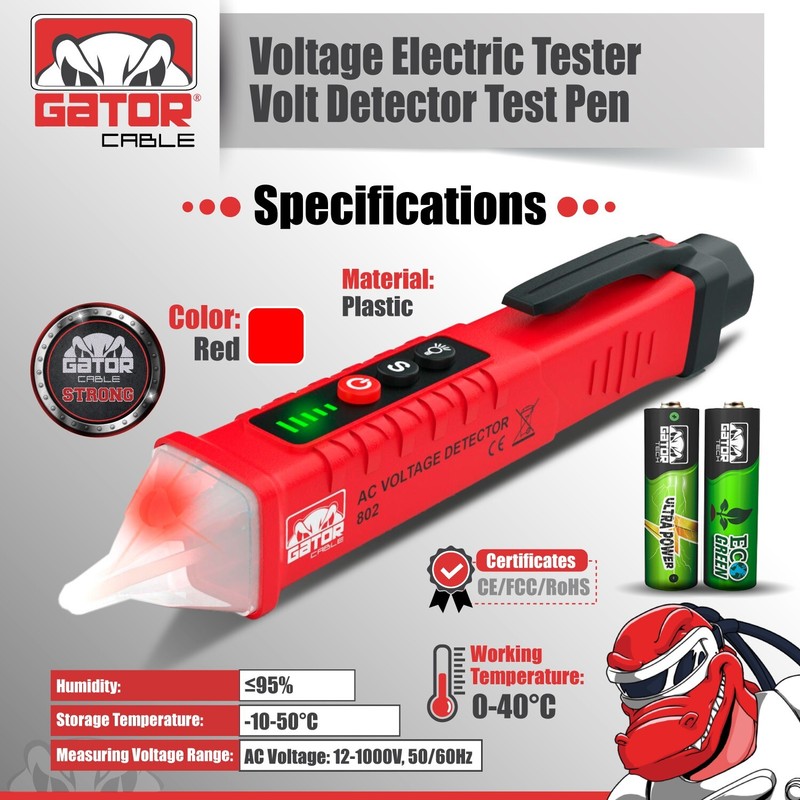 Voltage Electric Tester Volt Detector Test Pen Non-Contact Sensor AC DC 12-1000V gallery