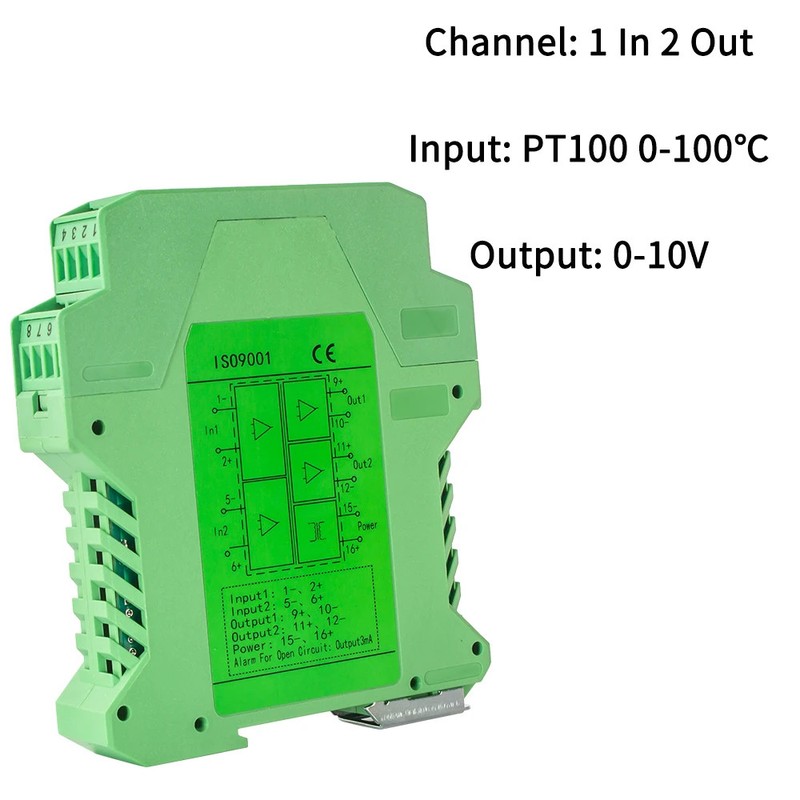 Temperature Transmitter PT100 4-20mA 0-10V 0-5V Converter RS485 0-200℃ Sensor