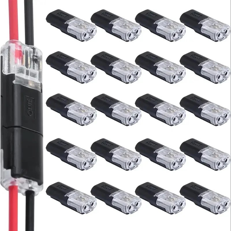 20/50 Pieces of Locking Plug-In Dual-Wire Led Connectors, 2-Pin 2-Way gallery