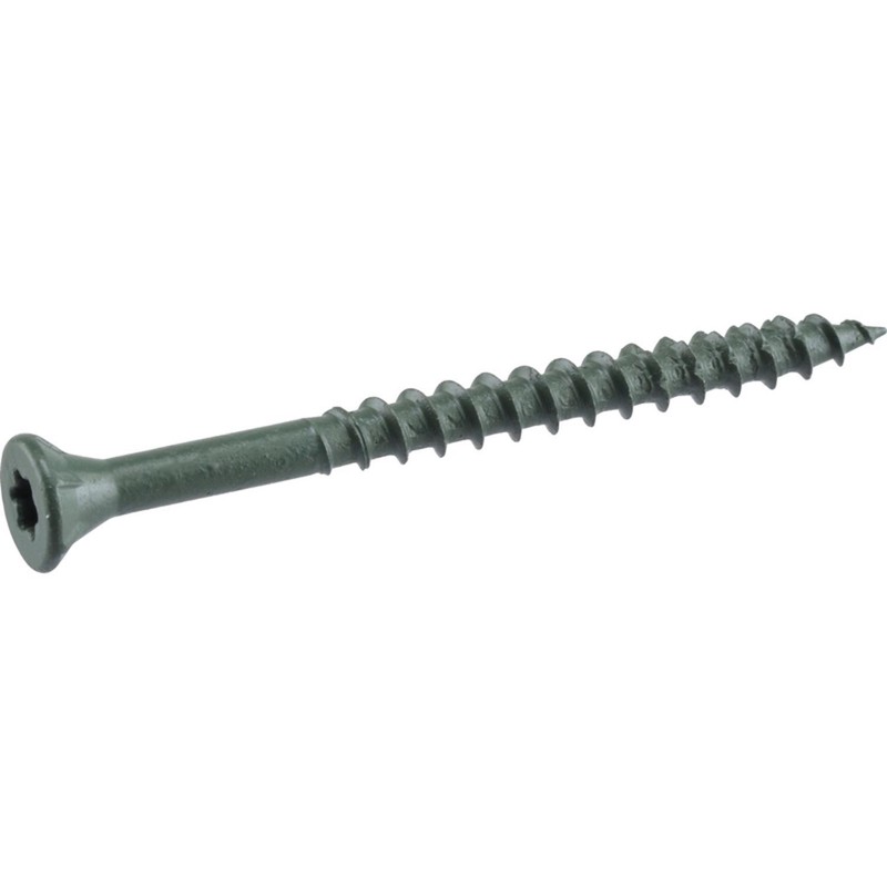 Deck Plus 48402 Green Star Drive Flat Head Exterior Deck Screw #10 x 2-1/2 L in. gallery