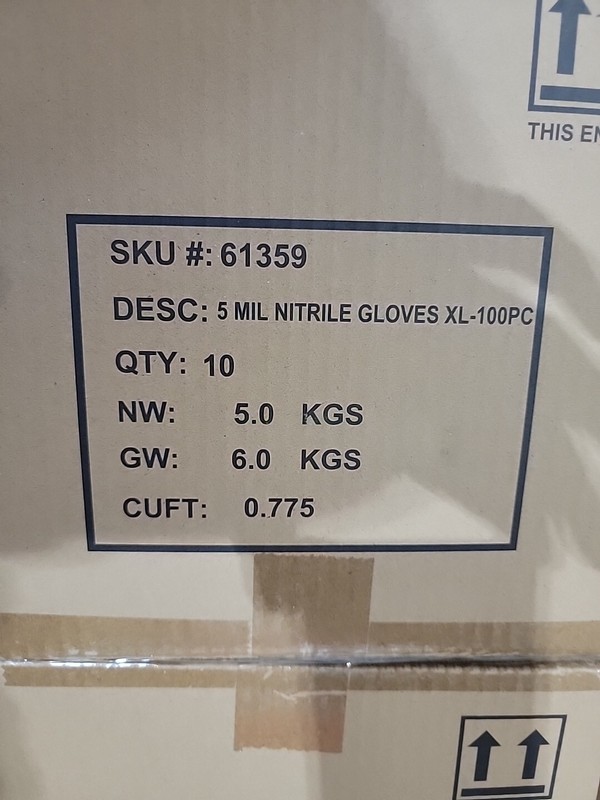 Hardy 61359 XL Nitrile Gloves 5 MIL Powder Free Medium Duty Disposable Cs/10 Bx gallery