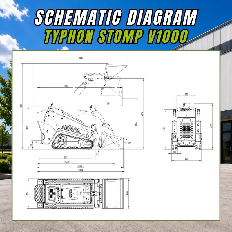 TYPHON STOMP V1000 1.5Ton Skid Steer Loader Kubota D1105 w Grapple and Bucket gallery