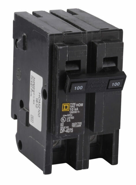 Square D HOM2100C Homeline 100A Miniature Circuit Breaker 2 Poles NEW