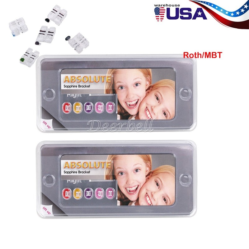 Dental Mini Roth/MBT 022 orthodontic Sapphire Ceramic Brackets with 3 4 5 Hooks