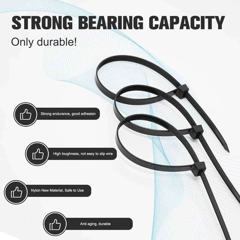 Cable Zip Ties Nylon Wire Ties Tensile Strength Self-Locking Nylon Tie Straps gallery