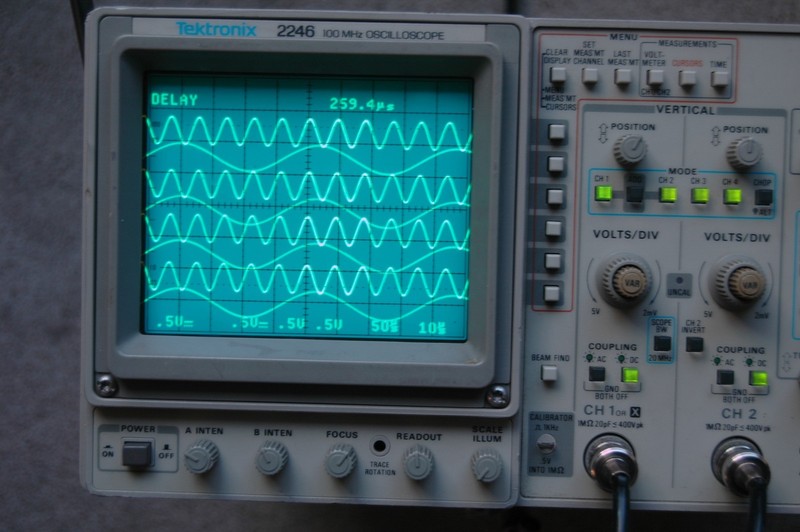 Tektronix 2246 1Y Four Channel 100 MHz Oscilloscope, two probes, power cord gallery