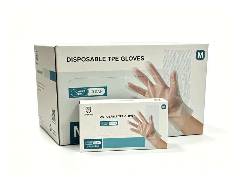 2000PCS Disposable TPE Gloves 10 Boxes Powder Free Latex Free Clear Food Service