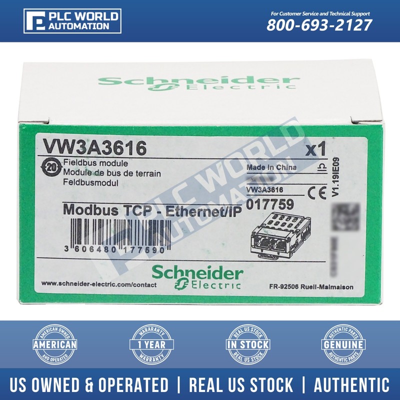 Schneider VW3A3616 Ethernet TCP/IP Comm Module, 2 x RJ45, 10/100 Mbps, Brand New