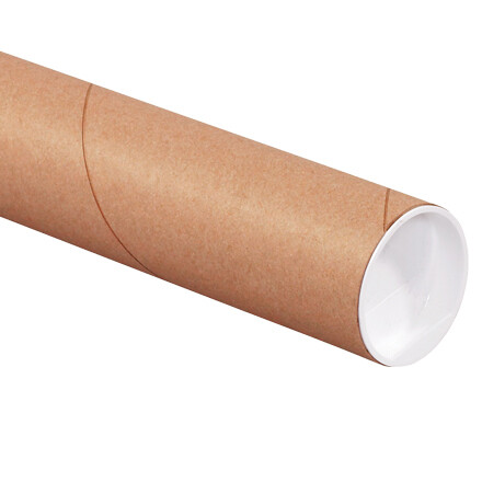 Pack of 34 Brown Kraft Mailing Tubes, 2.5×36″, Secure Caps, for Shipping