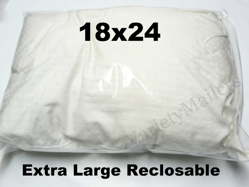 8 Reclosable Plastic Storage Bags 18»x 24» Clear 2 Mil LARGE Zip-Top Bags