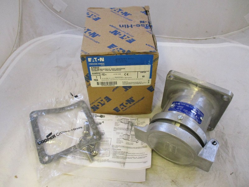 EATON CROUSE HINDS AR642 60A 600V 4P 3W RECEPTACLE ARKTITE SAMEDAY SHIP