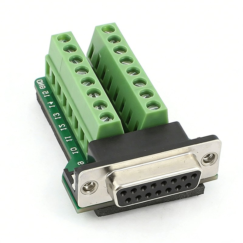 D-SUB DB15 Female 2 Row 15-Pin Plug Breakout Board Terminals Adapter Connector