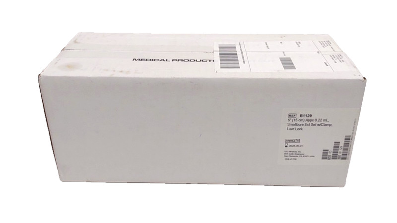 50 Ct 6” (15cm) appx 0.22 ML Smallbore Ext Set w Clamp, Luer Lock B1129 ICUMedic