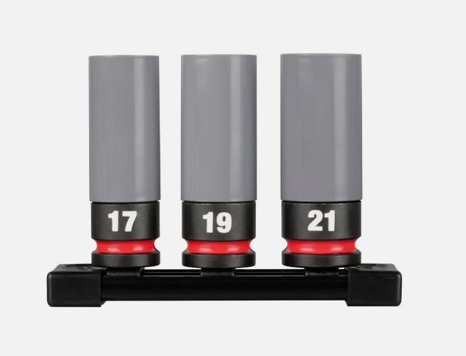 Milwaukee 1/2" Metric Lug Nut Socket Set 3 PC Impact Duty SHOCKWAVE 49-66-7830 gallery