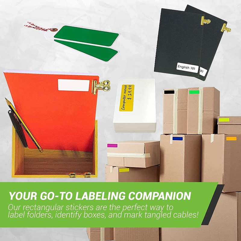 Rectangle Colored Coding Stickers 1 x 3 Inch Writable Labels In 15 Colors gallery