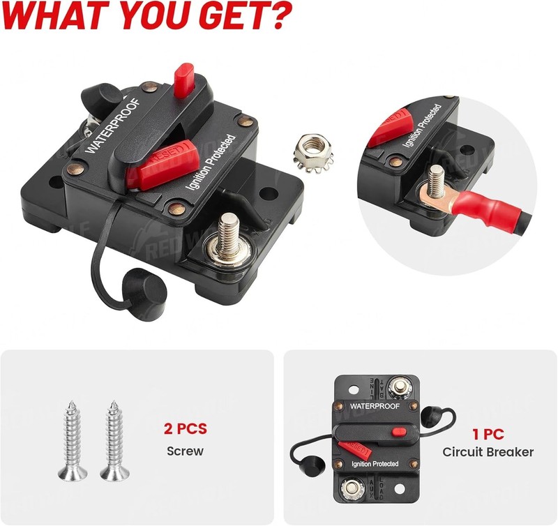 60 Amp Waterproof Circuit Breaker with Manual Reset for Marine & ATV Vehicles gallery