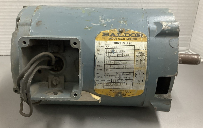 Baldor KM3003 Industrial Motor, 1/4HP, 3-Phase, 34-274-895 (R8)