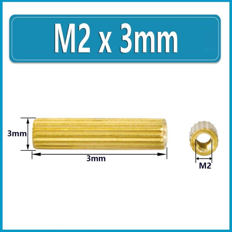 2mm Brass Copper Round Knurling Standoff Support Spacer Pillar for PCB Board
