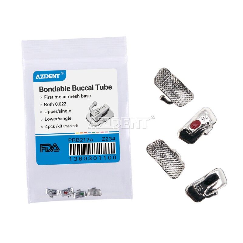 AZDENT Dental Orthodontic Buccal Tube 1st 2nd Molar Bondable Roth MBT 022 018