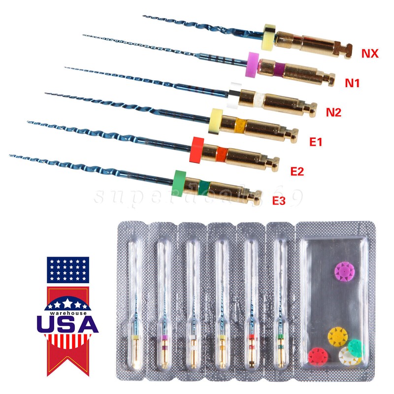 6pcs Dental Endo treatment Root Canal Engine Hand Use NiTi Rotary Files 25MM gallery