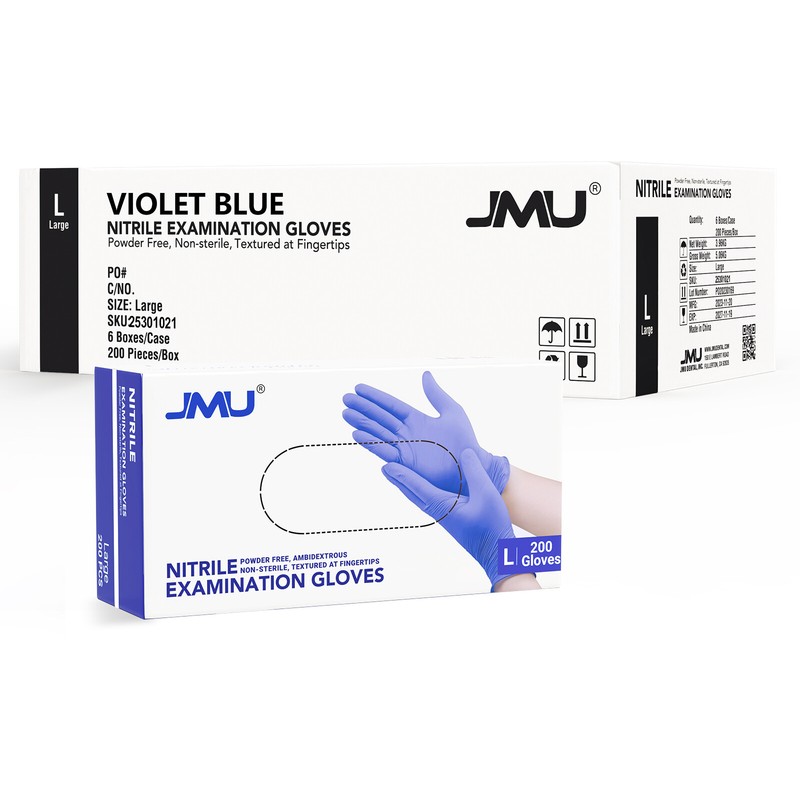 1200/Case Disposable Nitrile Gloves Medical Exam Violet Blue 3.5 Mil（XS/S/M/L） gallery