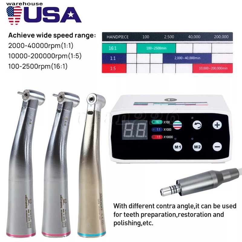 NEW Dental Electric Brushless LED Micro Motor15 Increasing Handpiece 1:1 st gallery