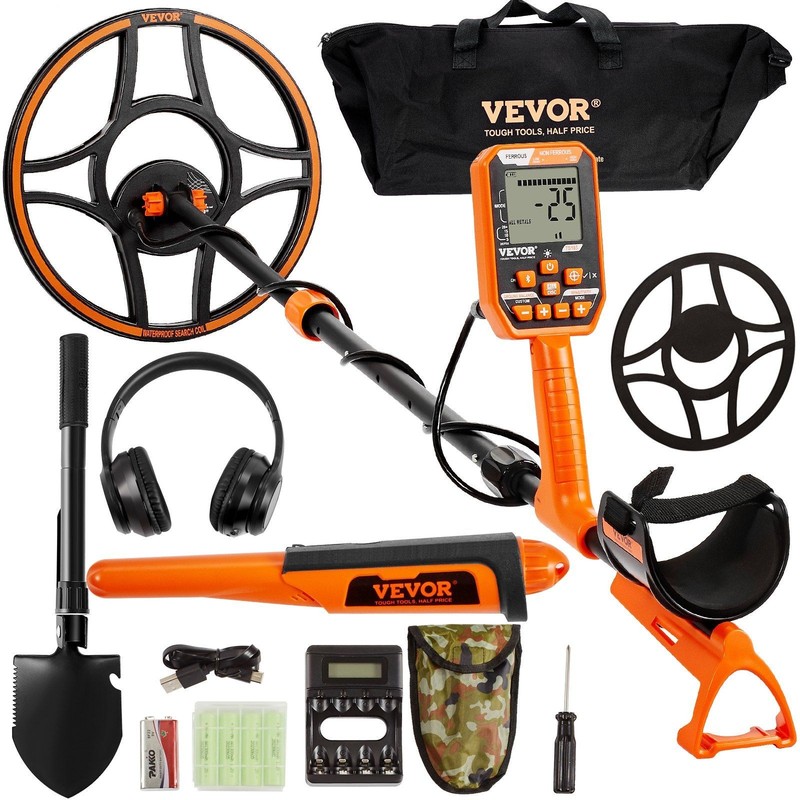 12in IP68 Metal Detector with LCD, 39-50in Adjustable, 7 Advanced Modes
